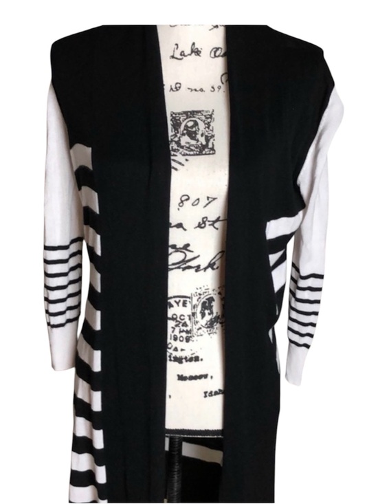 Sweaters - Striped Long Open Cardigan Women’s Size S